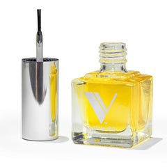 V Beauty Pure front bottle showing tangerine label and compact 15ml size benefit