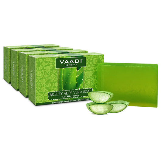 Vaadi Herbals front pack view shows four 75g bars and benefits