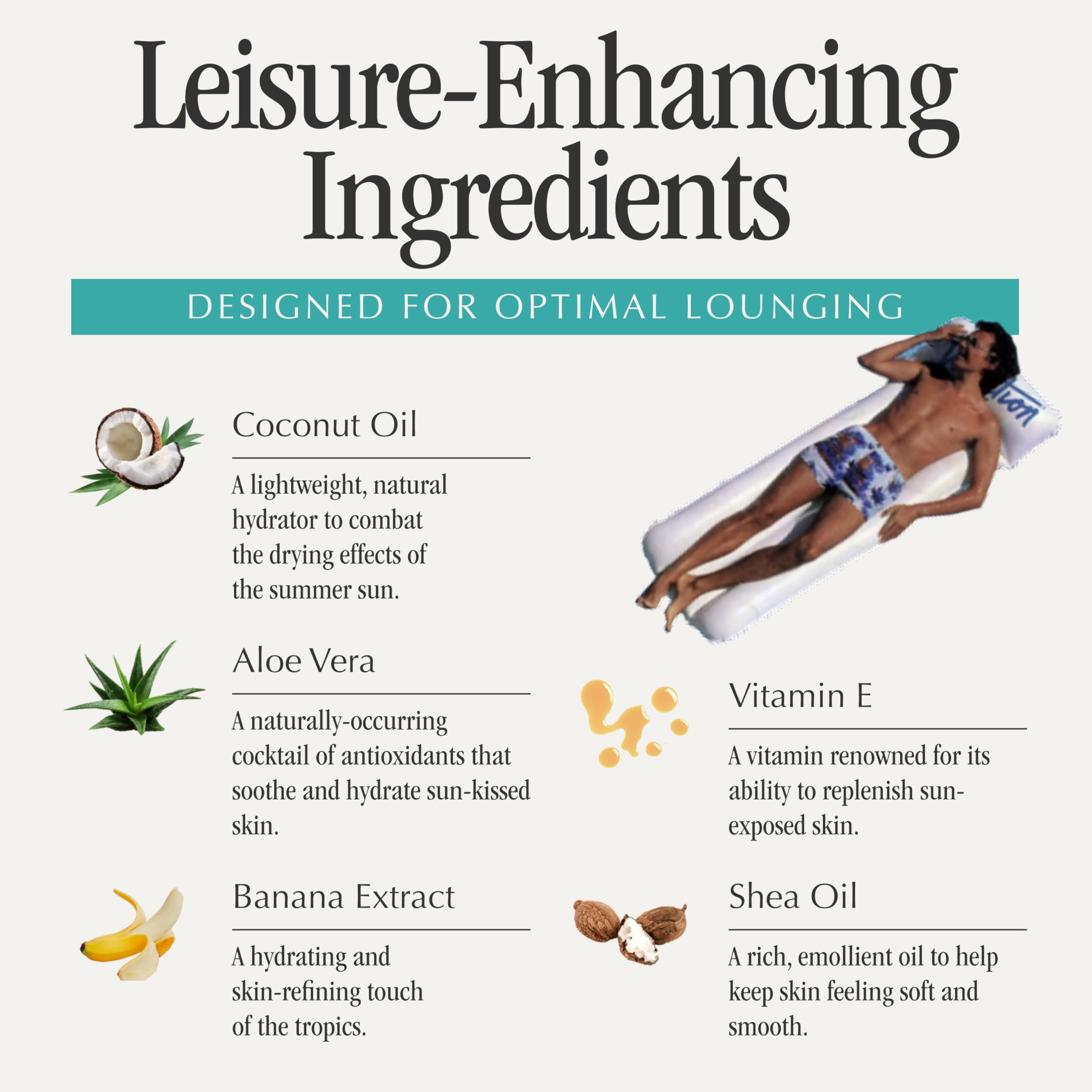 VACATION ingredients label close-up highlighting clean formulation