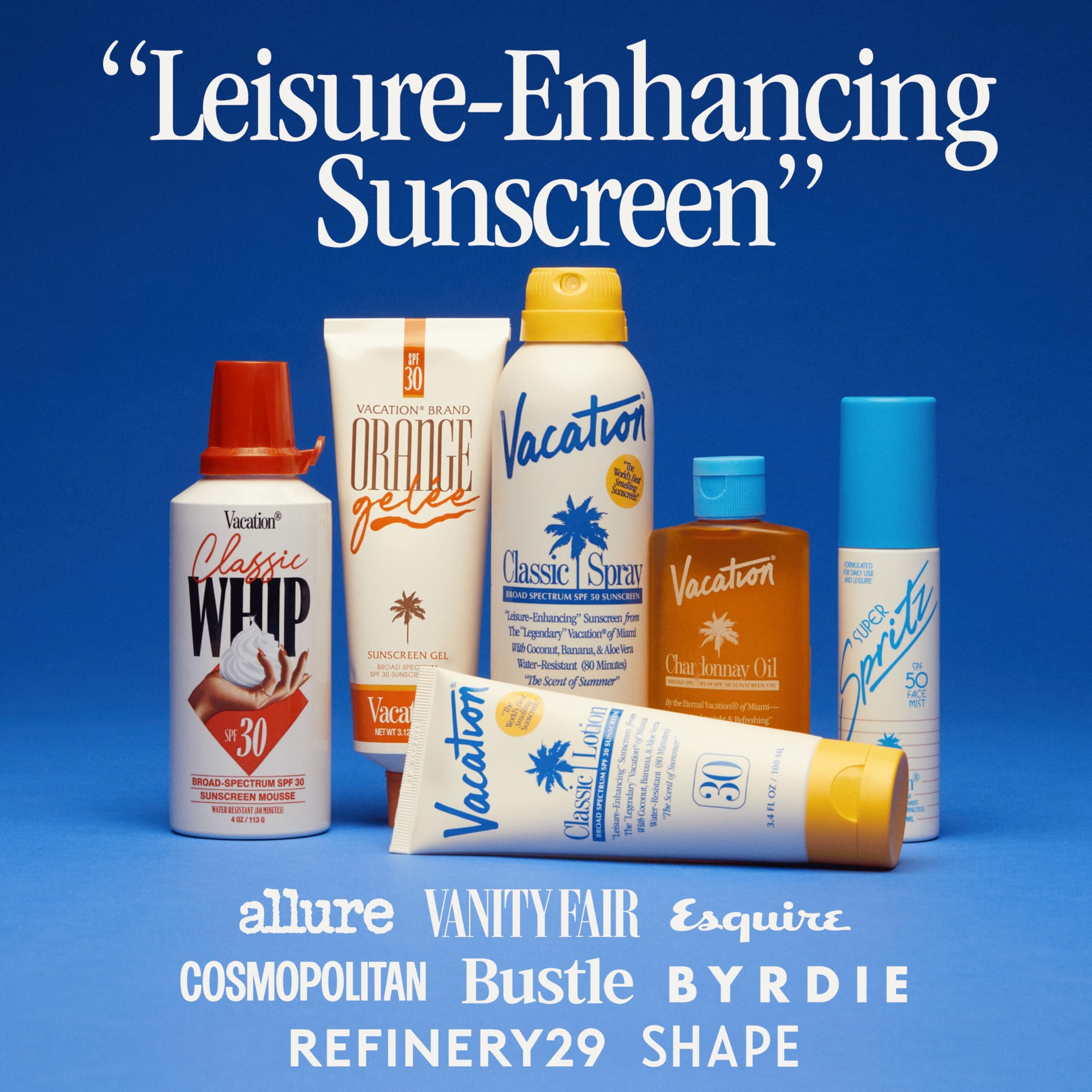 VACATION three bottles displayed demonstrating value pack convenience
