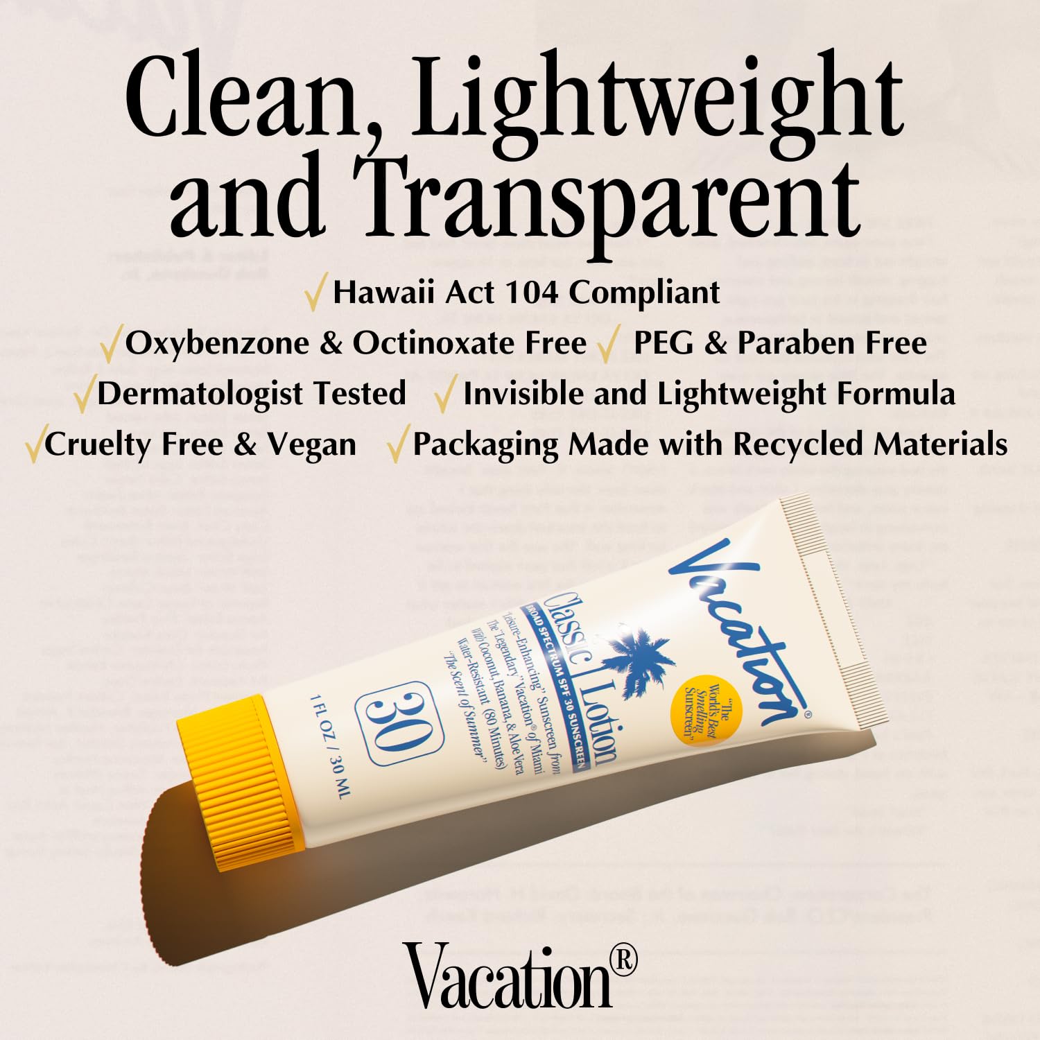 VACATION mini classic applied on hand demonstrating blendability and invisible finish benefit