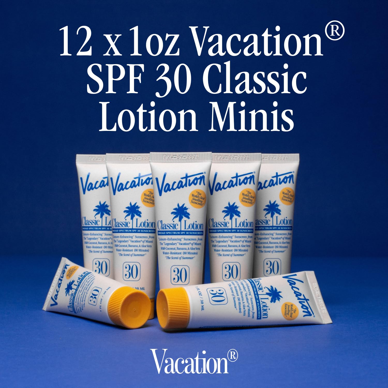 VACATION mini classic open tube texture showing smooth lotion and quick absorption benefit