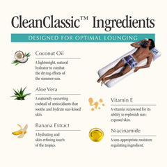 VACATION label closeup showing ingredient list and compliance benefit