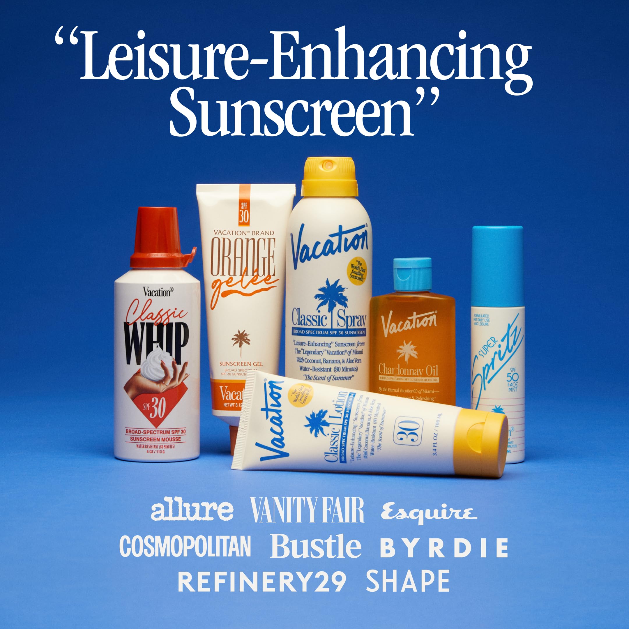 VACATION size comparison of gel, spray, and air freshener for travel