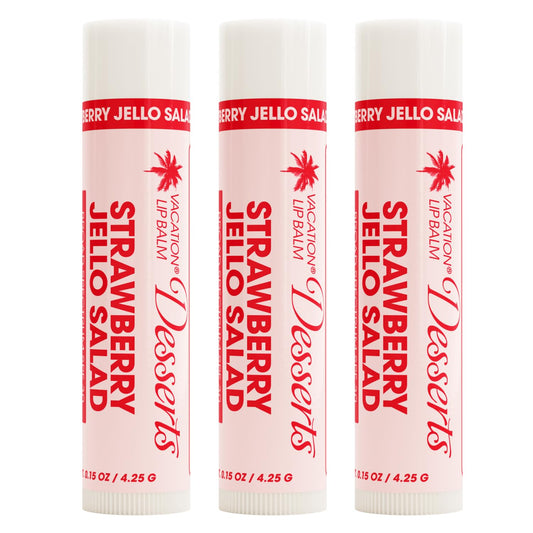 VACATION front packaging showing three lip balm tubes and scent appeal