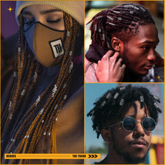 Vaikby beads threaded on a braid showcasing styling effect and textured visual interest