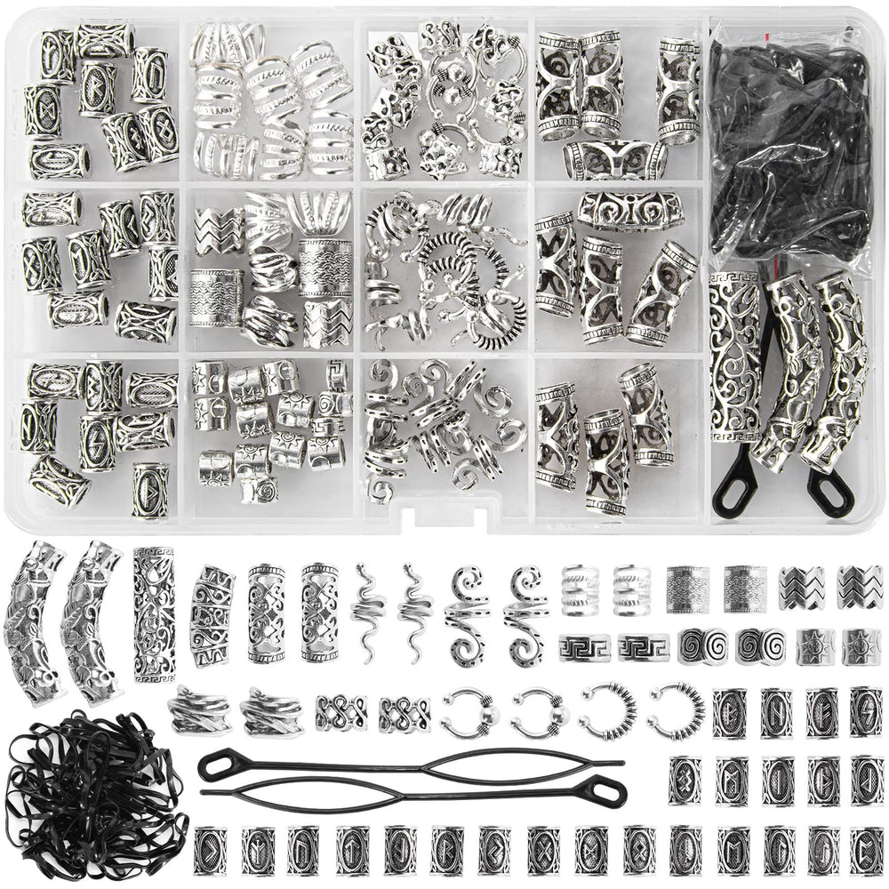 Vaikby front packaging showing full 152-piece hair jewelry kit and storage box for organization