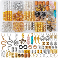 Vaikby front packaging showing full 200-piece braid accessory set and storage box benefits