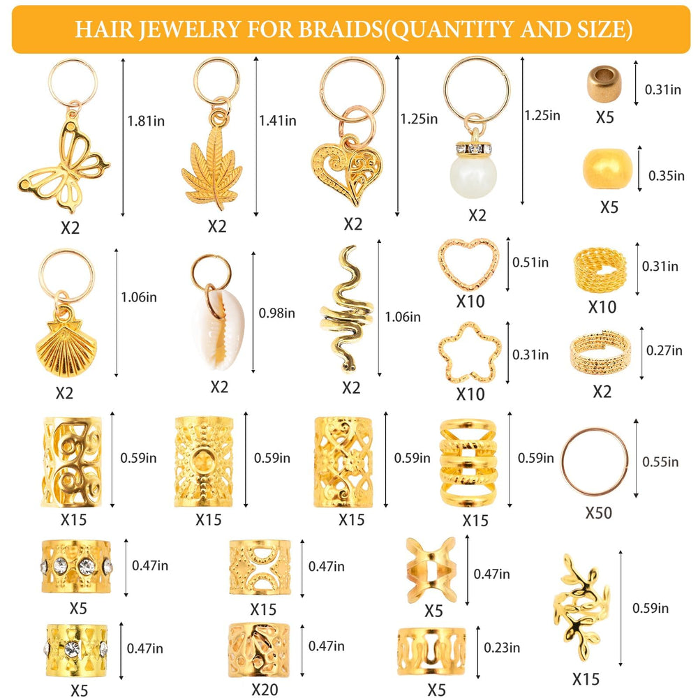 Vaikby hair in use with gold cuffs on braids benefit: quick style upgrade