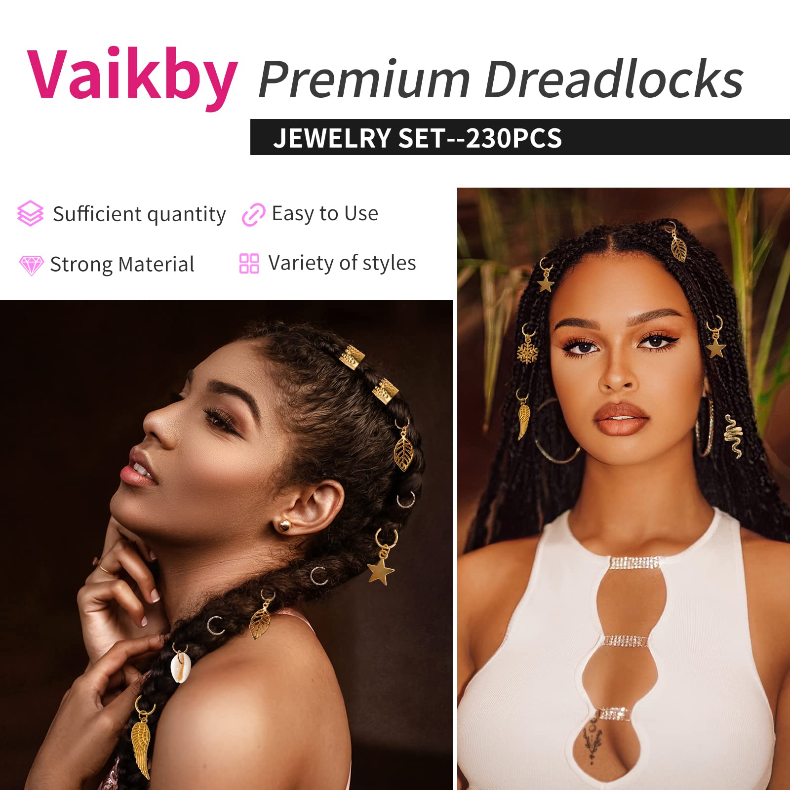 Vaikby in-use on braid highlighting instant styling and subtle metallic accent