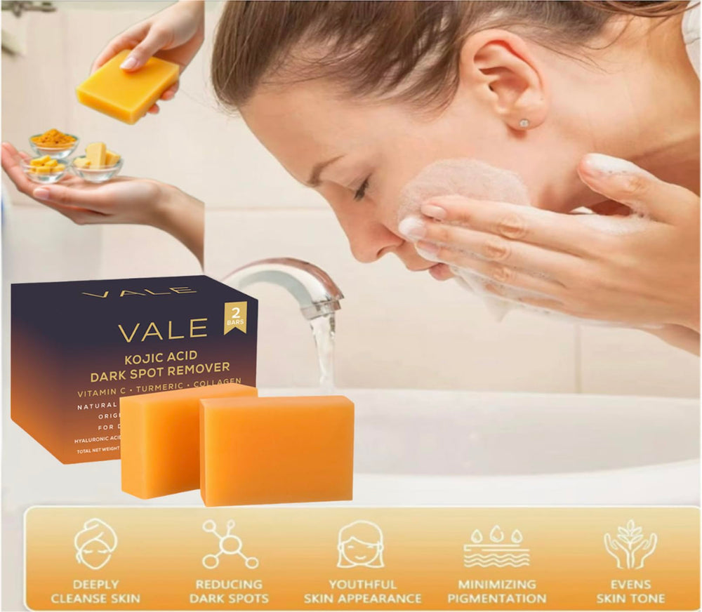 VALE label close-up highlighting actives for targeted brightening