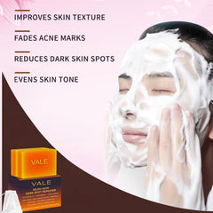 VALE turmeric and kojic acid ingredients displayed for clarity