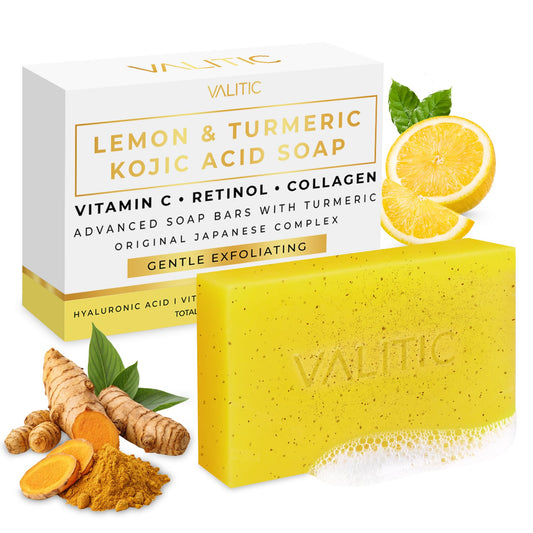 VALITIC front packaging showing lemon turmeric soap benefits