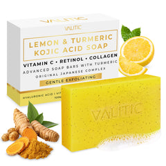 VALITIC front packaging showing lemon turmeric soap benefits