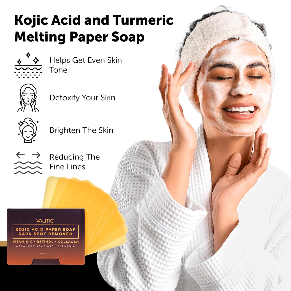VALITIC single soap sheet close-up highlighting dissolvable texture benefit
