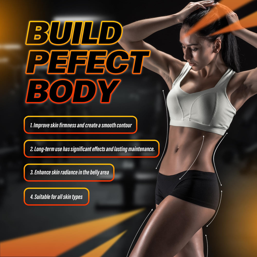 VANERIA applied to tummy demonstrating warming pre-workout benefit