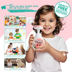 VANERIA foam flower on a palm demonstrating fun handwashing for kids