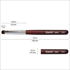 Vanfa brush resting on gel palette ready for even product spreading benefit