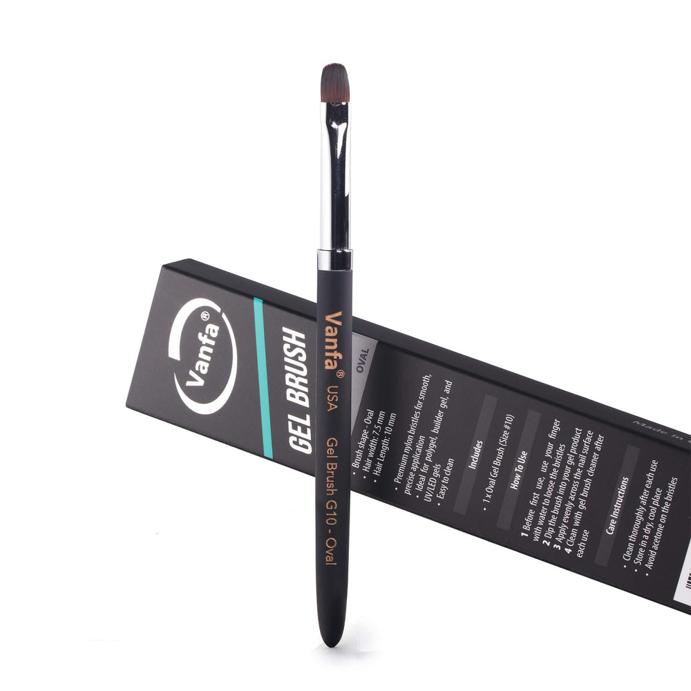 Vanfa brush applying hard gel for even spread and clean finish