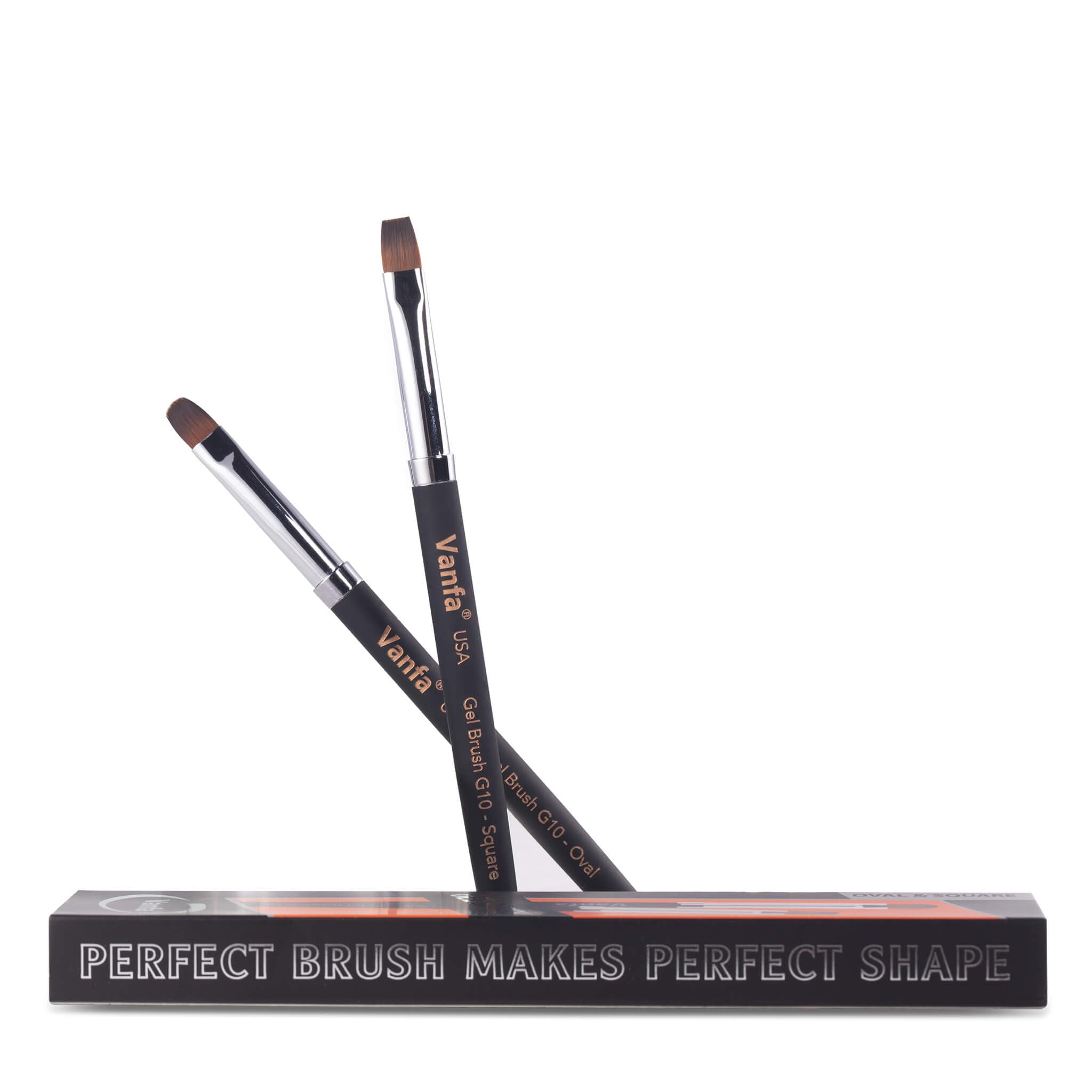Vanfa close-up of oval brush bristles for precise cuticle blending