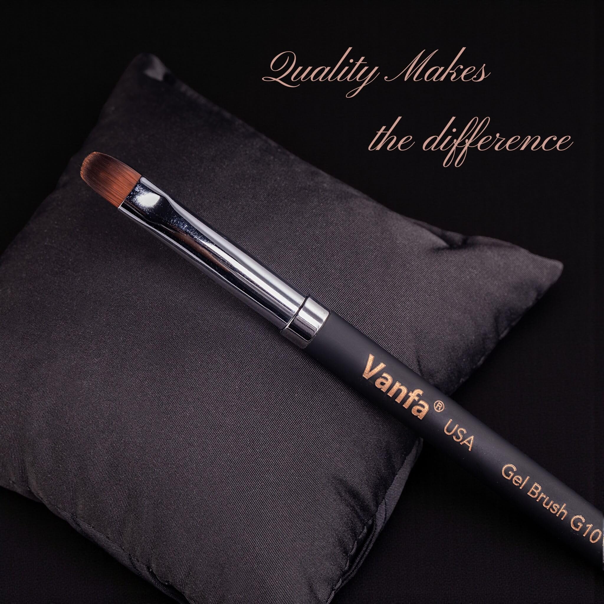 Vanfa brush beside coin showing size and travel-friendly portability