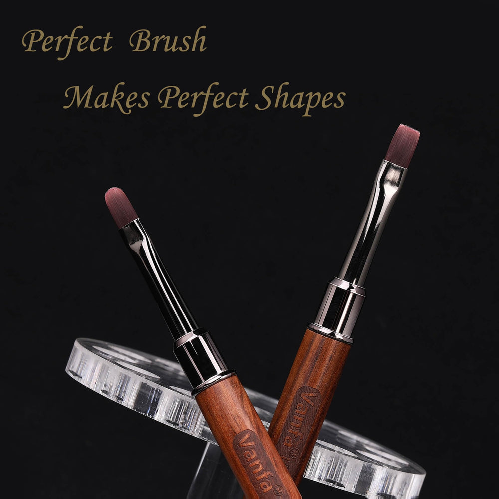 Vanfa oval brush bristles close-up for smooth gel blending