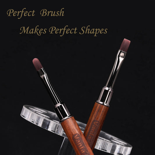Vanfa oval brush bristles close-up for smooth gel blending