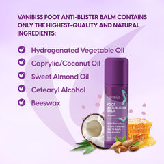 Vanibiss being applied to heel to prevent friction and reduce blisters