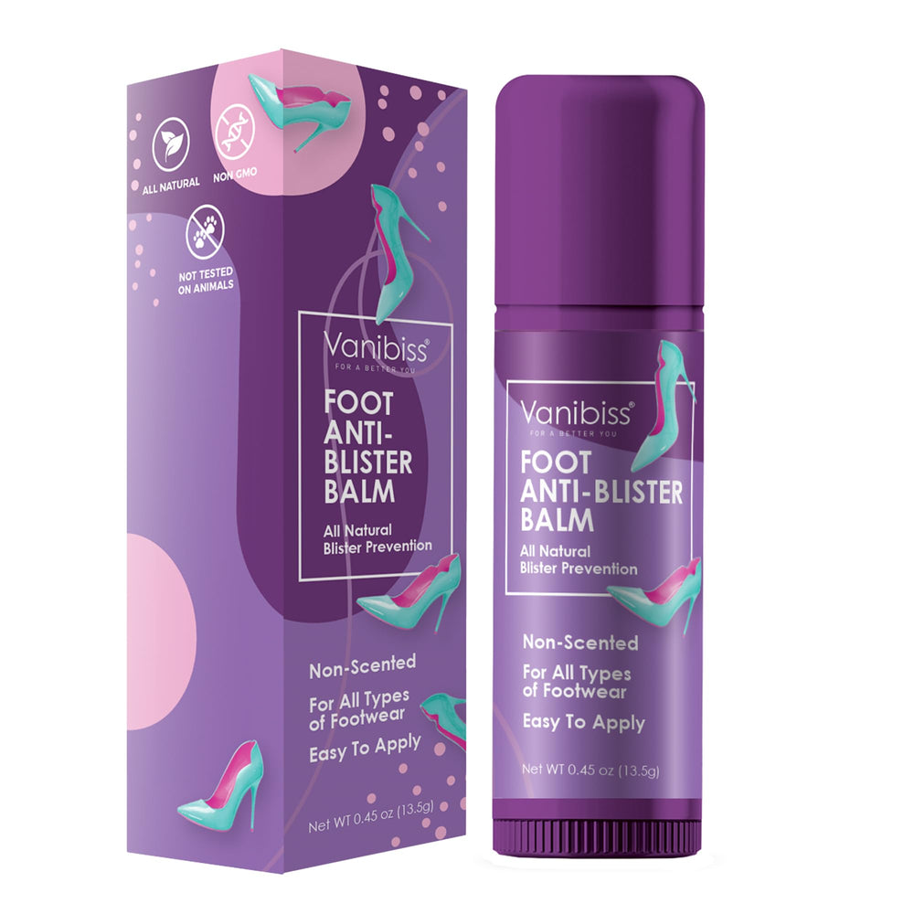 Vanibiss front packaging showing compact anti-blister balm stick and benefit