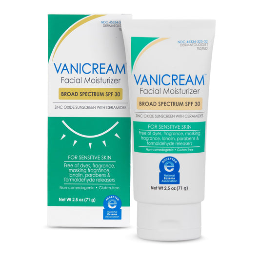 Vanicream bottle front view showing label and SPF benefits