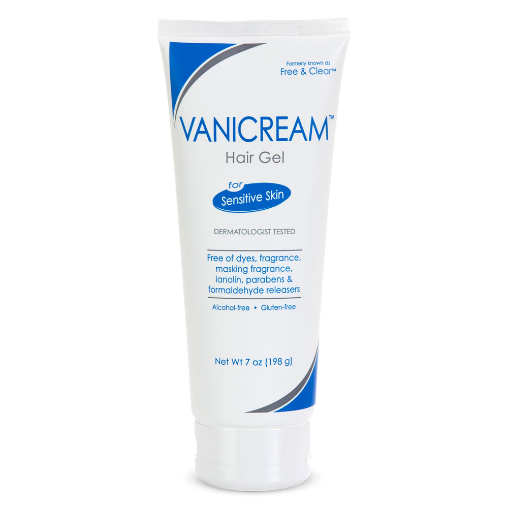 Vanicream front packaging 7 oz showing unscented styling gel benefit