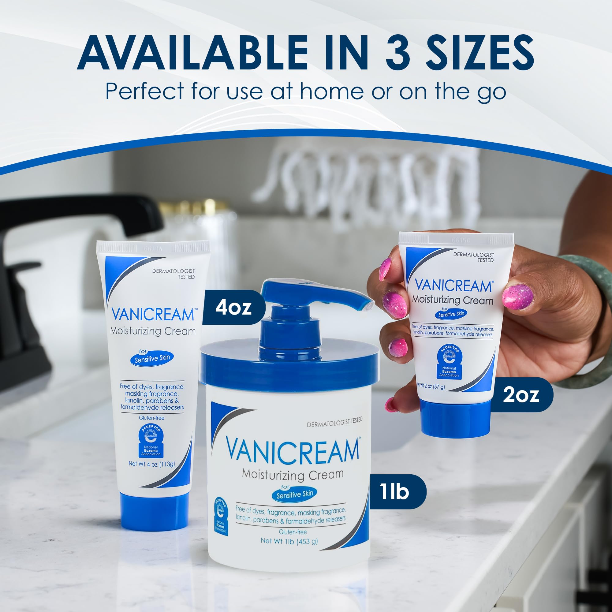 Vanicream kid friendly application showing safe, mild hydration for children's skin