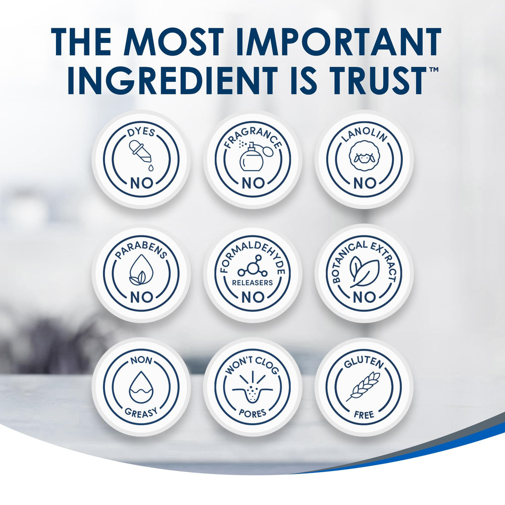 Vanicream label close-up highlighting gentle ingredients and clarity benefit