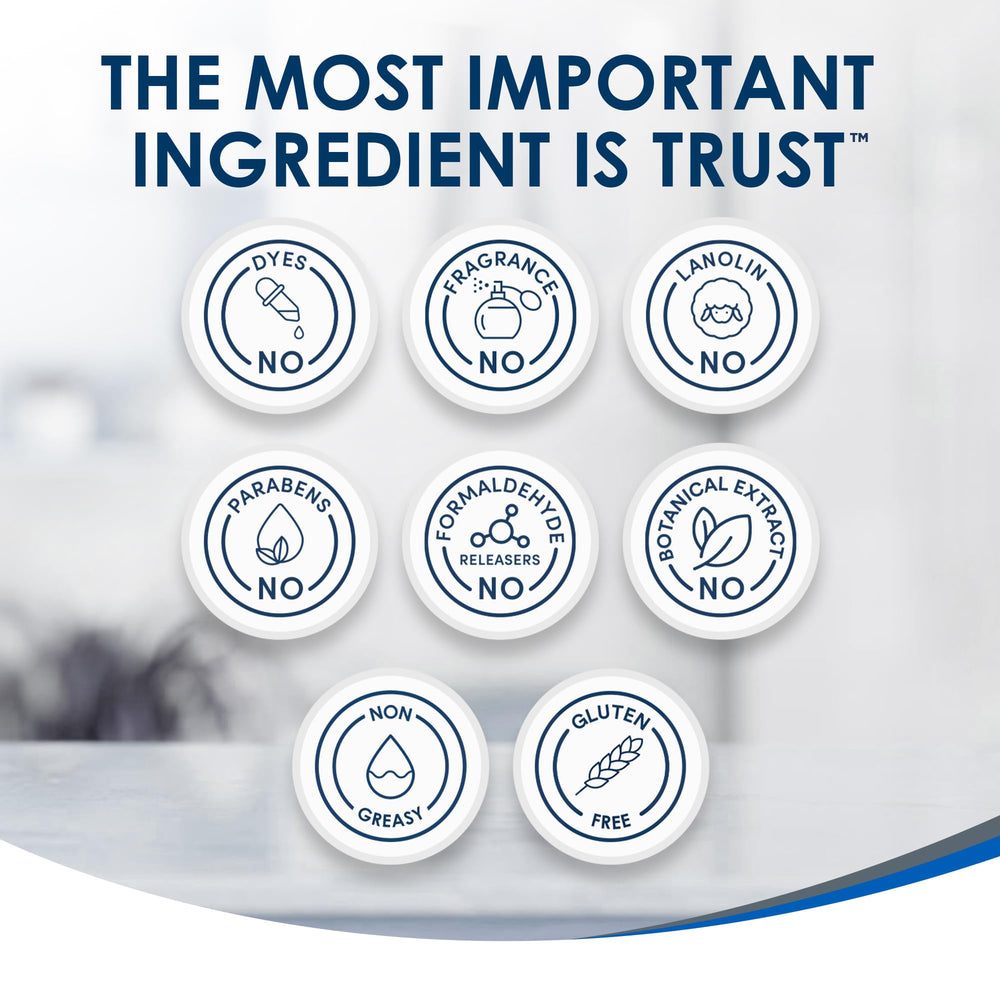 Vanicream label ingredients detail emphasizing free-from irritants benefit