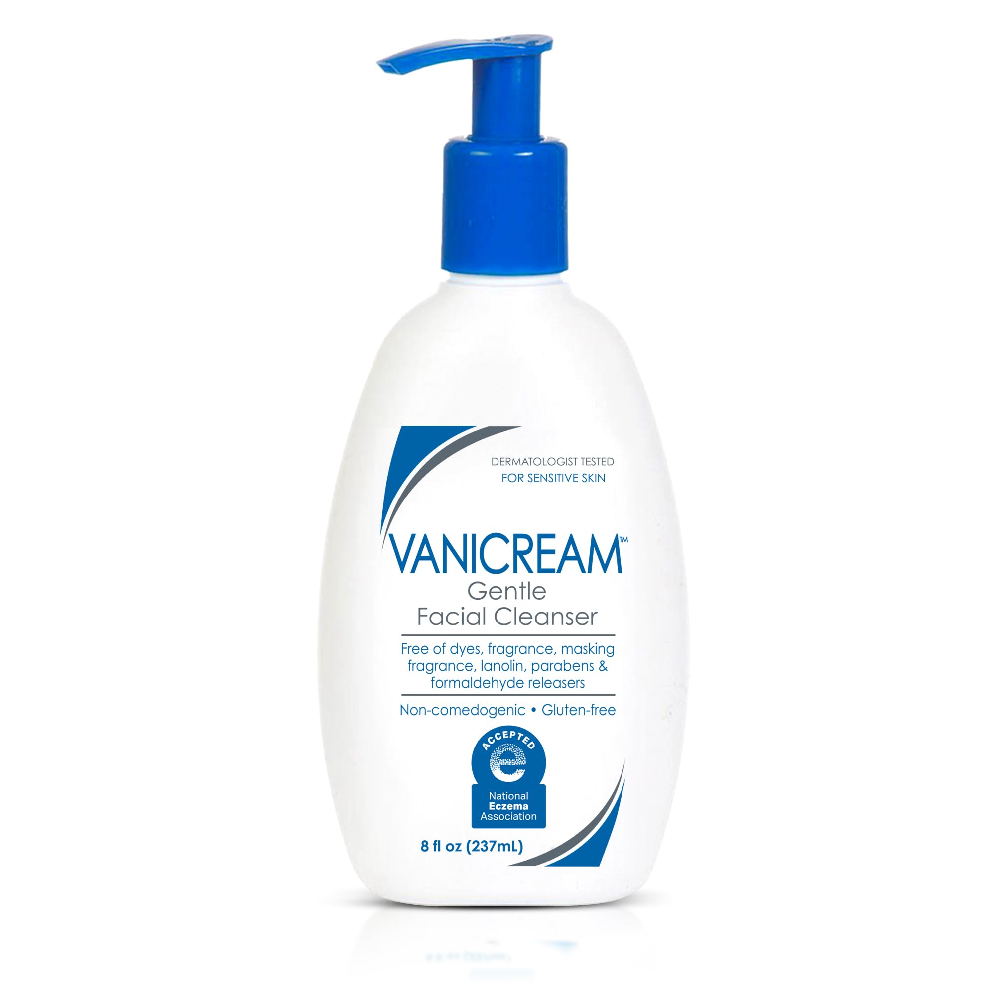 Vanicream pump bottle front showing clean packaging and clear purpose