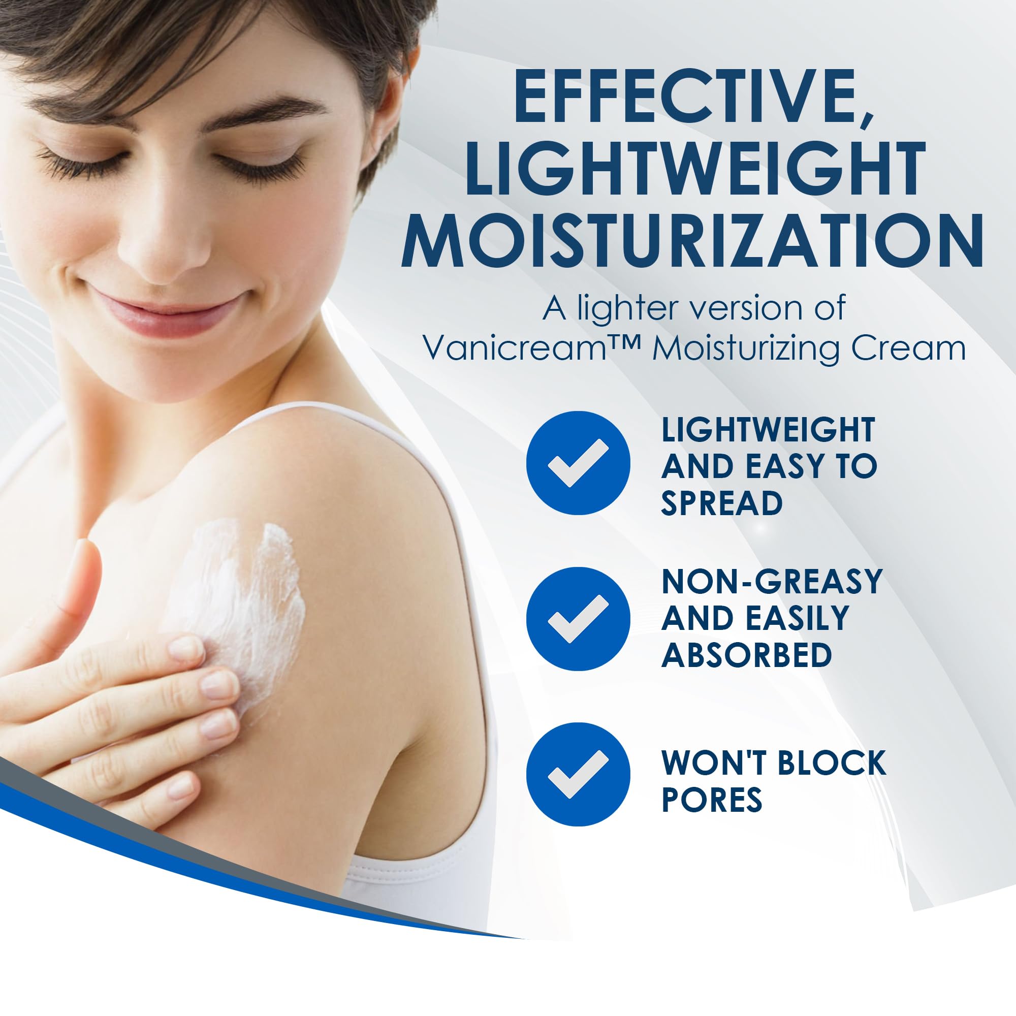Vanicream pump close-up demonstrating controlled, mess-free dispensing benefit