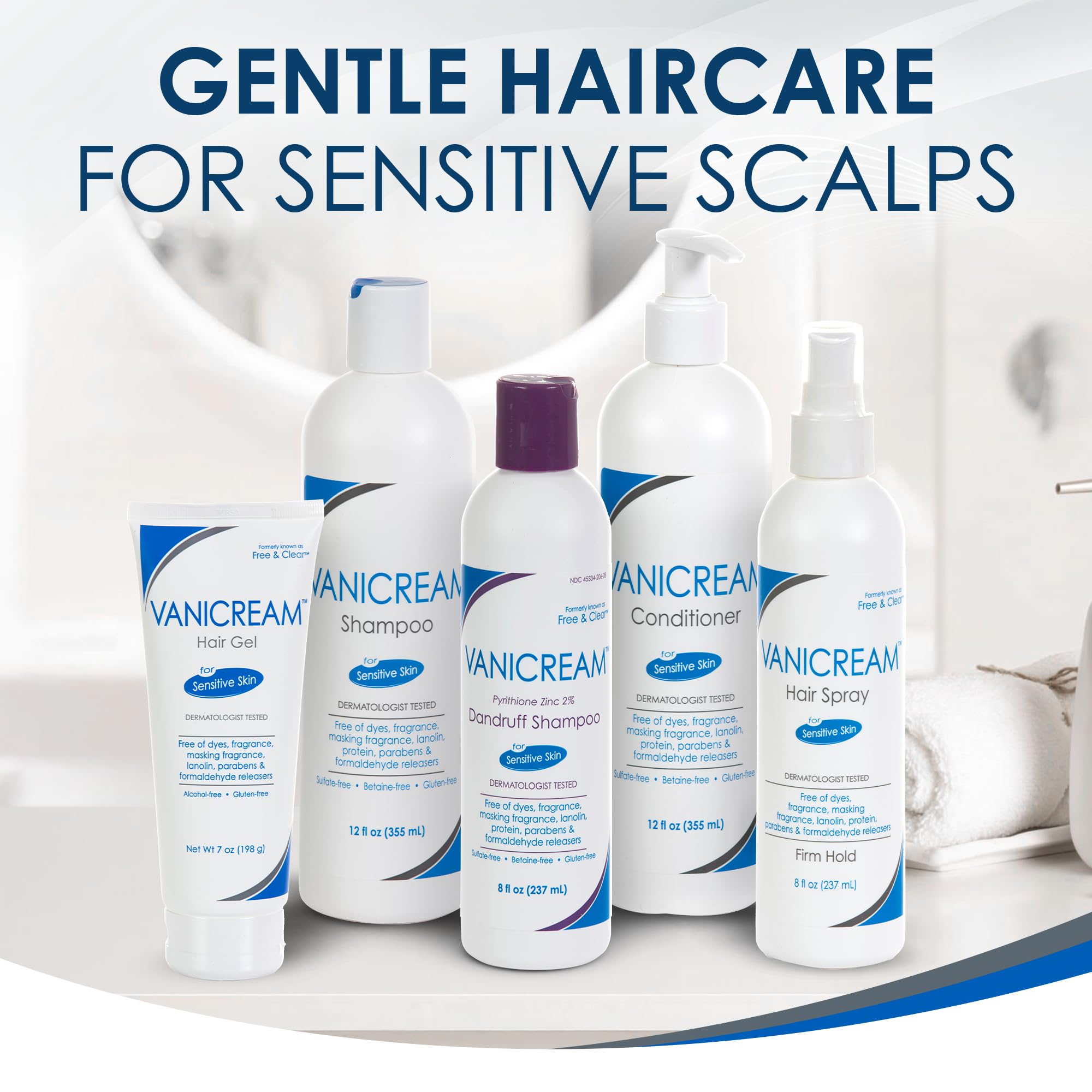 Vanicream before and after hair photos showing cleaner, softer hair