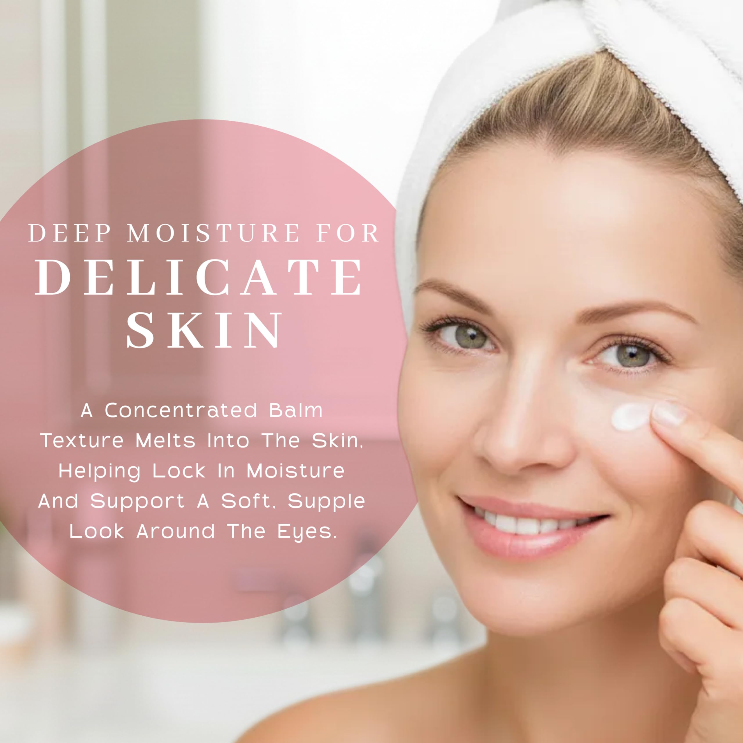 VanMan Company cream being tapped under eye demonstrating gentle application