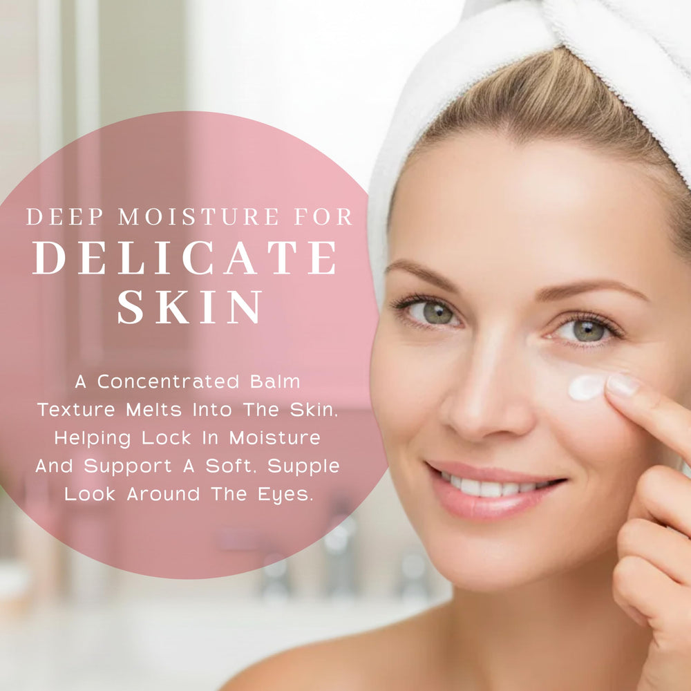 VanMan Company cream being tapped under eye demonstrating gentle application