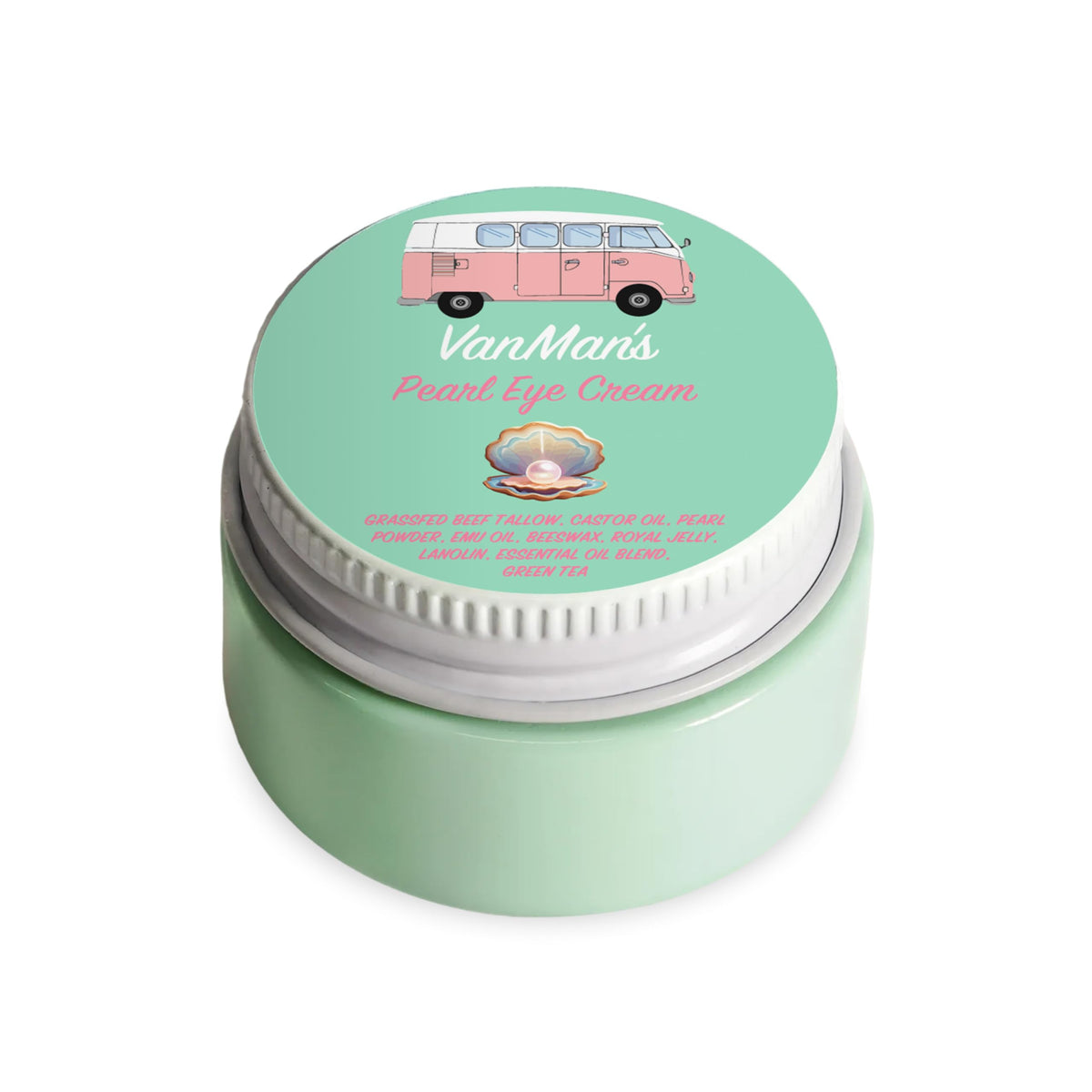 VanMan Company jar front view showing branding and compact size benefit