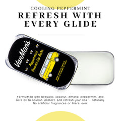 VanMan Company balm beside a coin to show compact pocket-sized scale