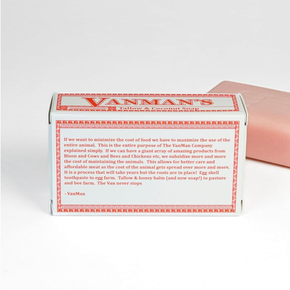 VanMan soap slice beside a coin for size comparison, shows portable weight