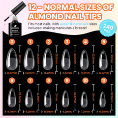 VANREESA almond nail tips close-up highlighting semi-matte interior for better adhesion