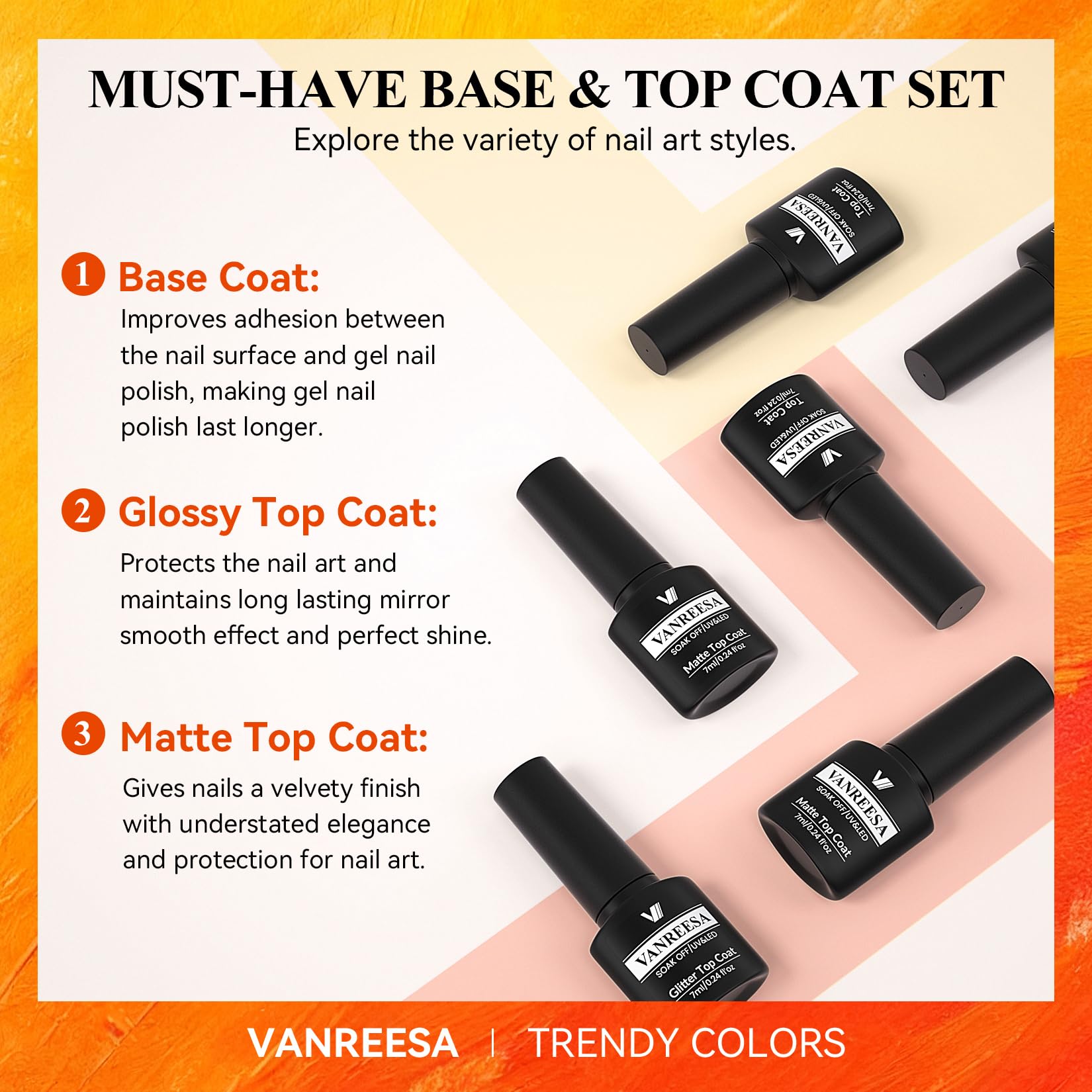 VANREESA bottle label detail highlighting shade names and professional product info