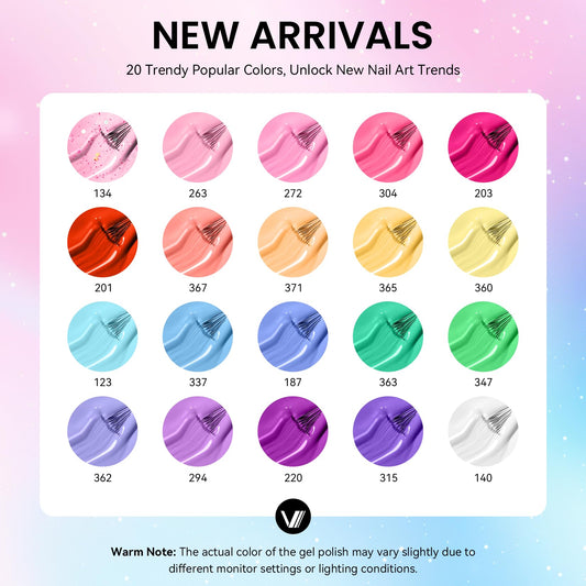 VANREESA color array flatlay demonstrating 20 bright summer shades