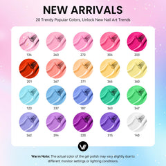 VANREESA color array flatlay demonstrating 20 bright summer shades