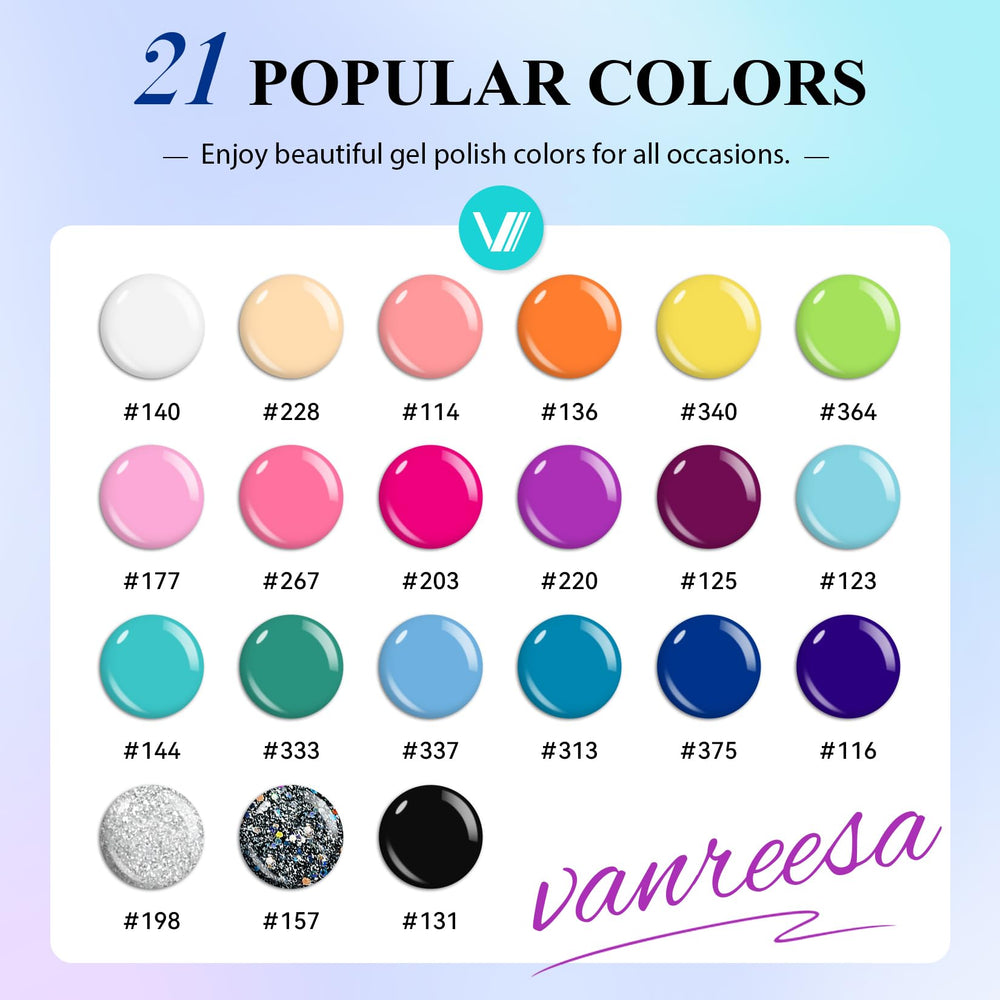 VANREESA colors lined up displaying vibrant shades for design inspiration