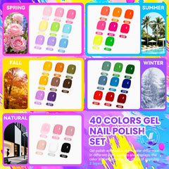VANREESA 40-color gel polish spread, showing variety for all seasons