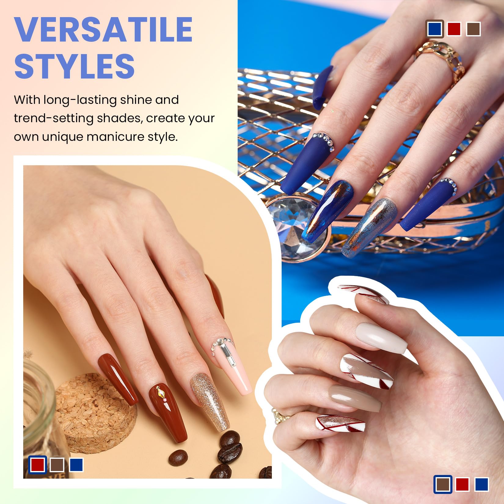 VANREESA color swatch array displaying 21 shades for versatile styling