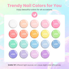 VANREESA color swatches on nail wheel illustrating shade variety and pairing ideas